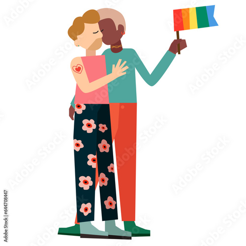 LGBTQ lover flat illustration