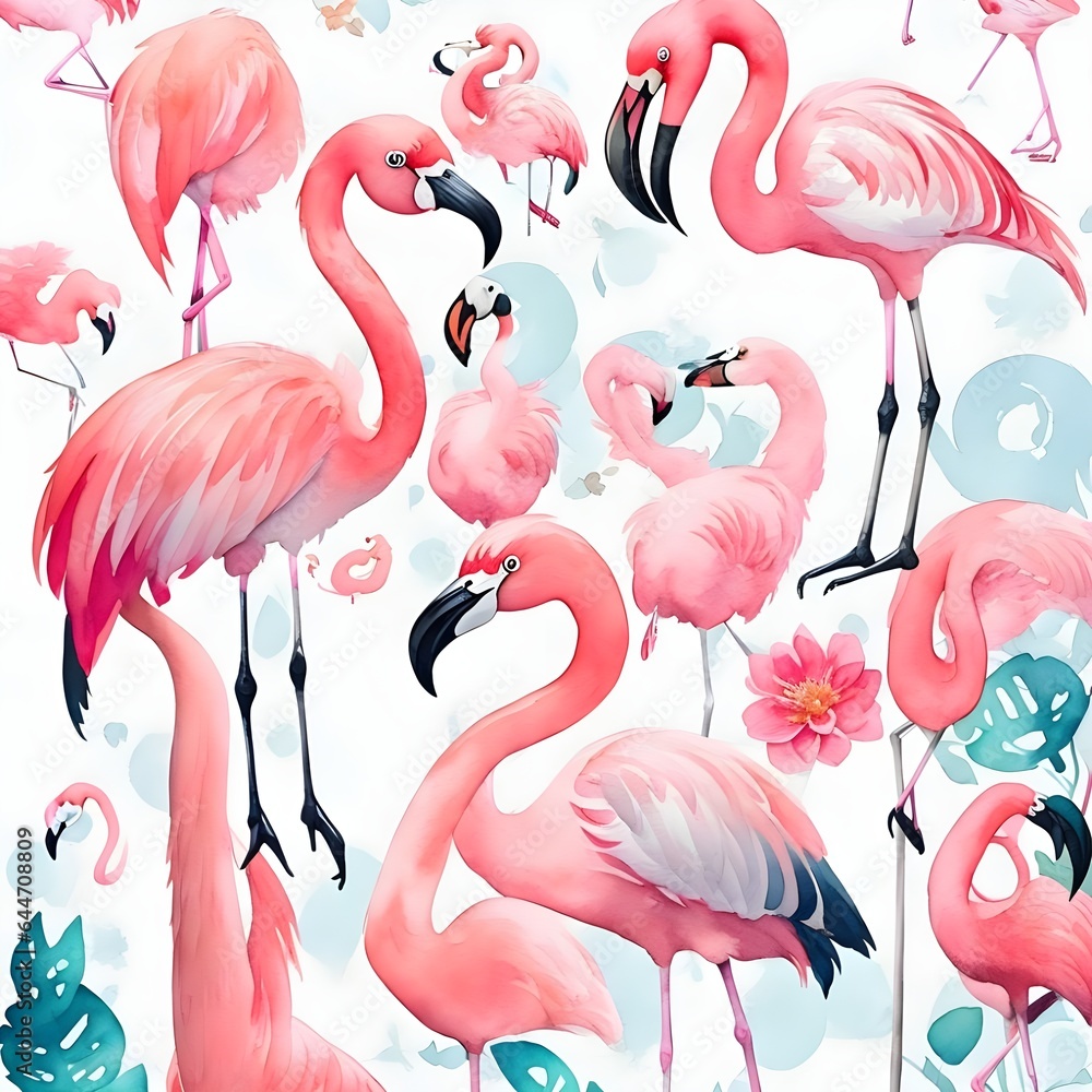 Obraz premium pink flamingo birds