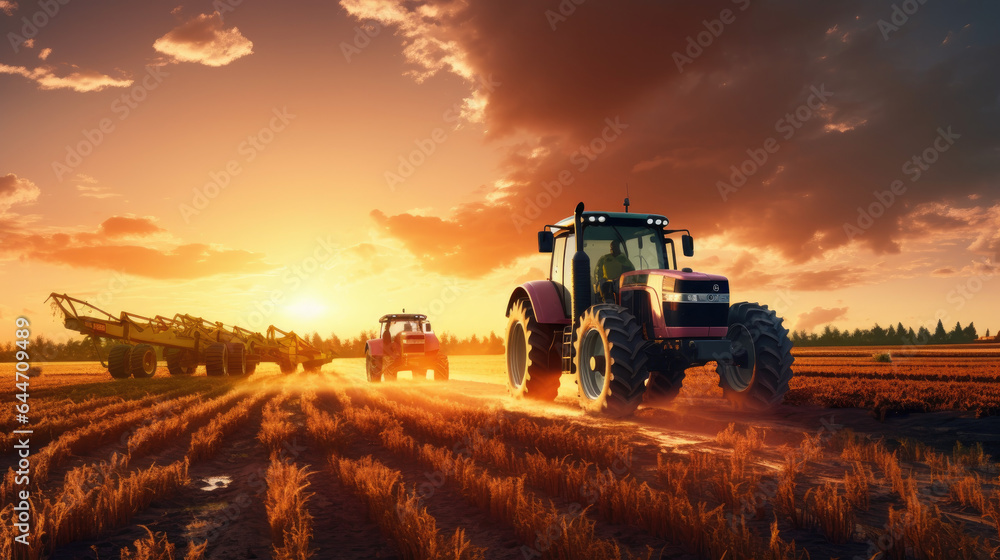 tractor in field tractor in field