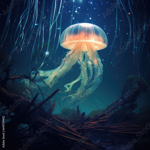 Wallpaper Mural jellyfish in the water Torontodigital.ca