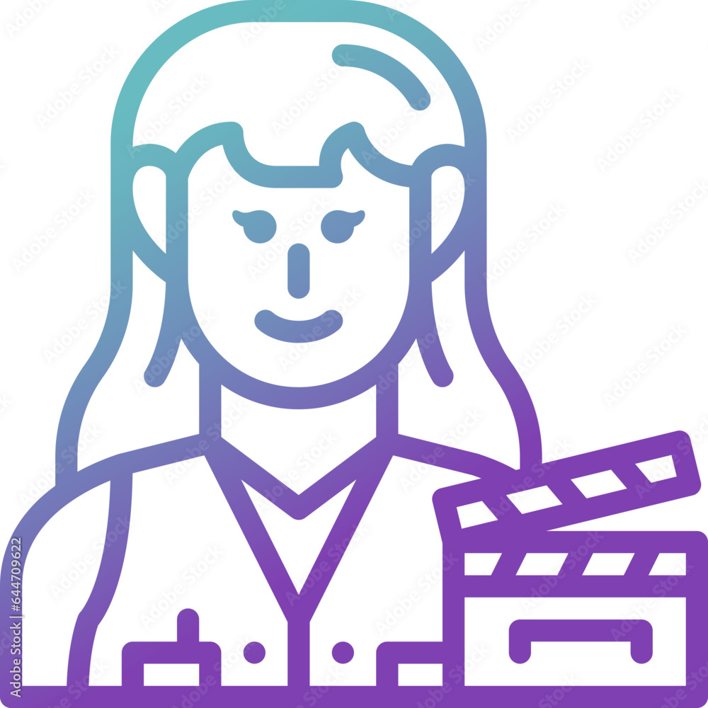 female director gradient line icon
