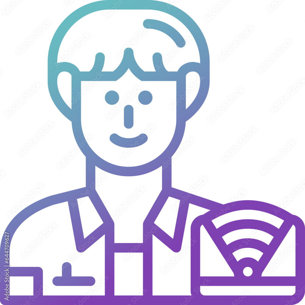 freelancer gradient line icon freelancer gradient line icon