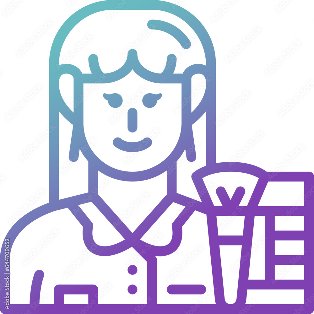 makeup artist gradient line icon makeup artist gradient line icon