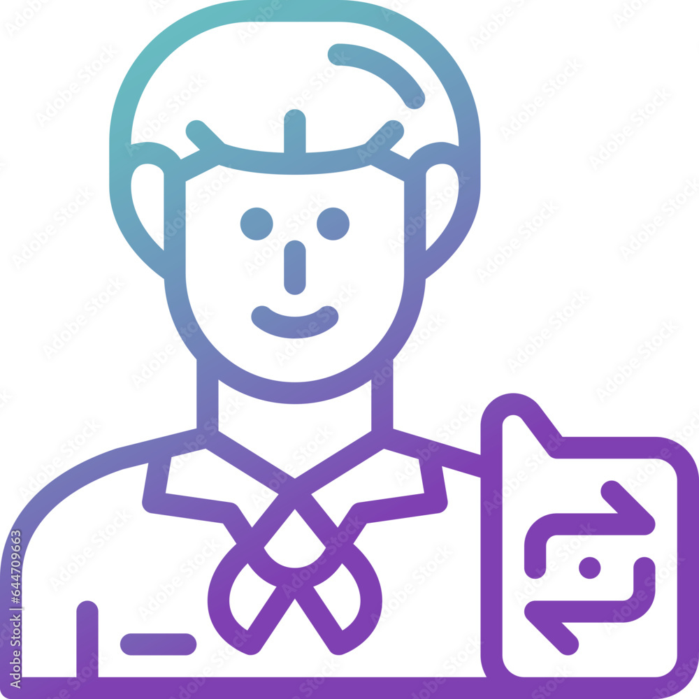interpreter gradient line icon interpreter gradient line icon