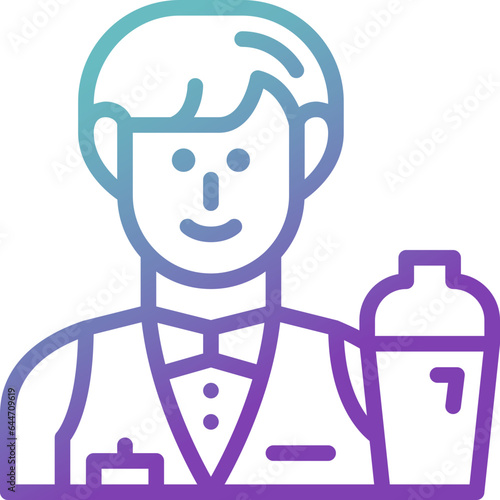 bartender gradient line icon
