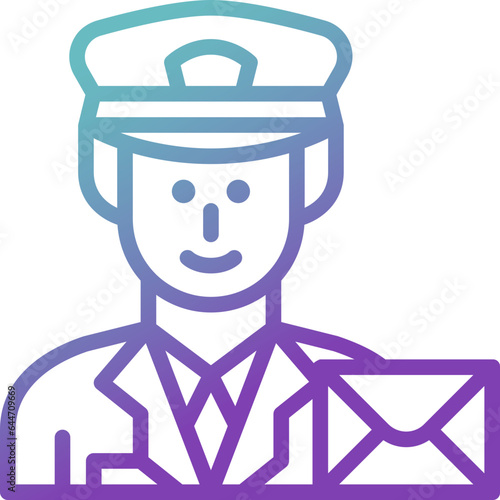 mailman gradient line icon