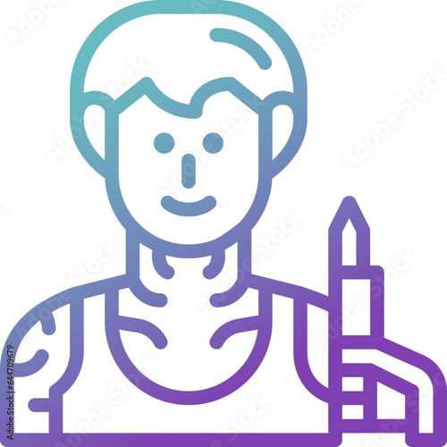 tattoo artist gradient line icon