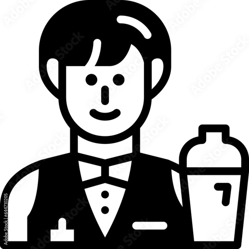 bartender solid line icon