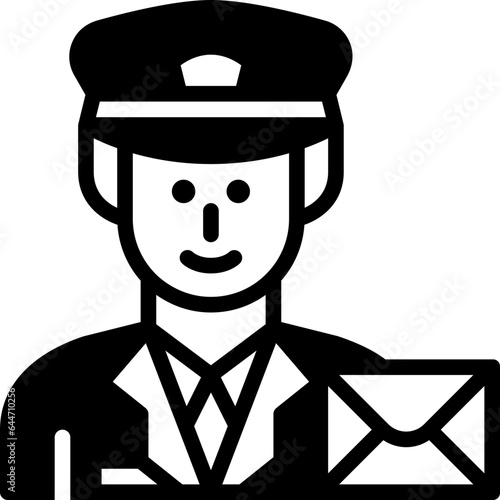 mailman solid line icon