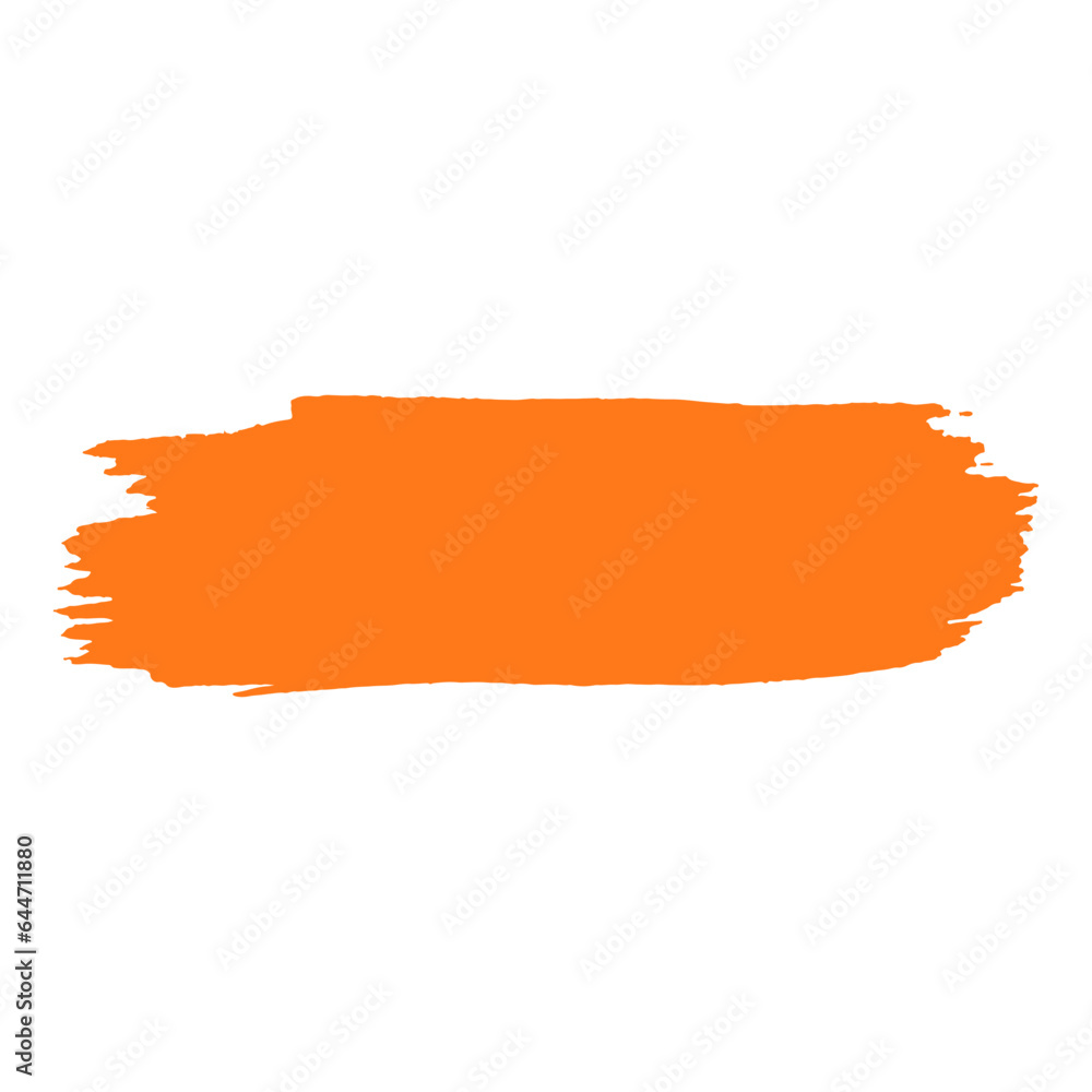 orange ink paint brush stroke