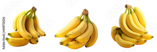 Bananas arranged on a transparent background