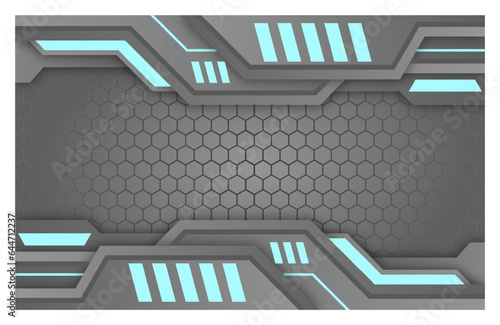 futuristic game background vector, modern blue technology concept