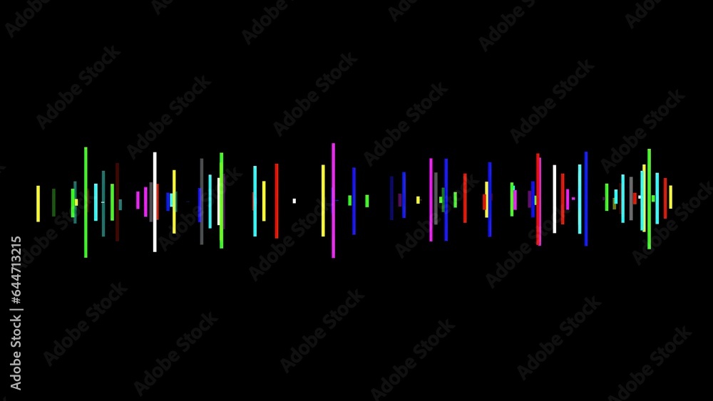 Obraz premium Beautiful illustration of colorful sound waves on plain black background