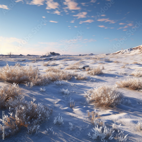 Snowy barren lands