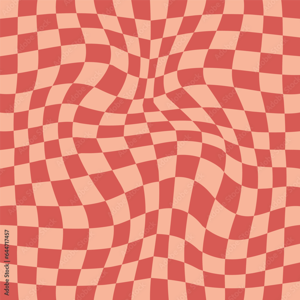 Pattern Psychedelic checkerboard. Groovy retro checkered texture. Psychedelic playful background. Retro graphic y2k design. Vector illustration Pattern Psychedelic checkerboard. Groovy retro checkered texture. Psychedelic playful background. Retro graphic y2k design. Vector illustration