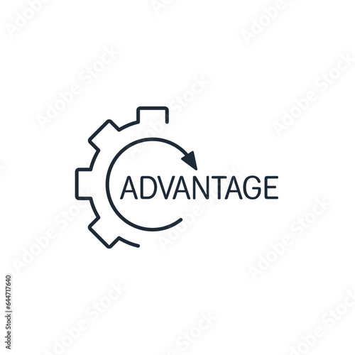Get an advantage. Vector linear icon isolated on white background.
