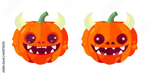 Set of evil Pumpkin dragon, halloween vector. evil,cute, pumpkin dragon. halloween pumpkins