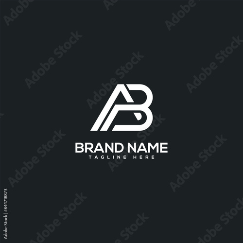 Abstract initial letter AB BA logo design template - vector