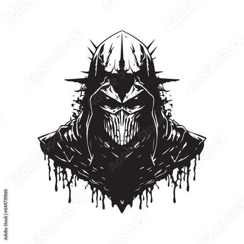blood warlock templar, vintage hand drawn illustration