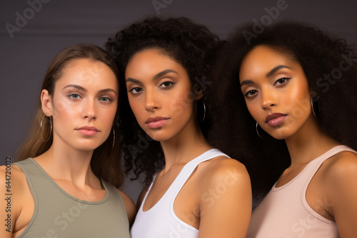 studio portrait of a diverse group of women