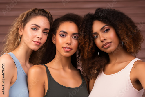 studio portrait of a diverse group of women