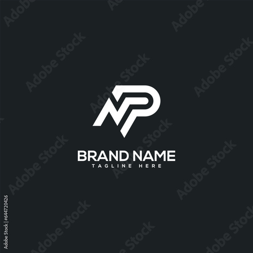 Abstract initial letter NP PN logo design template - vector.