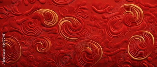 red and gold fabric swirling Elegance, chinese Detailed Woven Fabric Texture Background ,Pattern, Geenrative AI