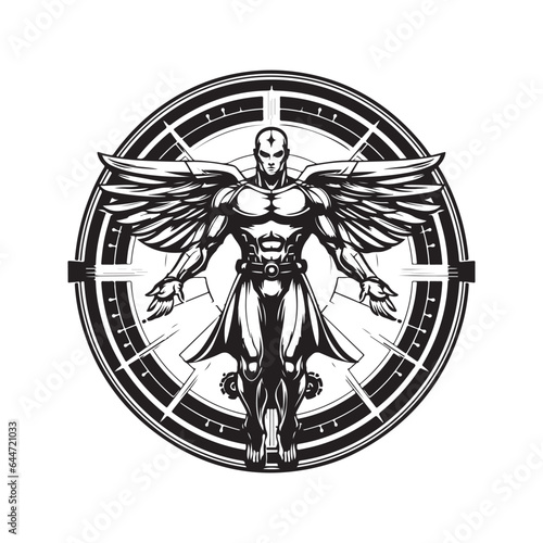 steel fighter eternity, vintage hand drawn illustration