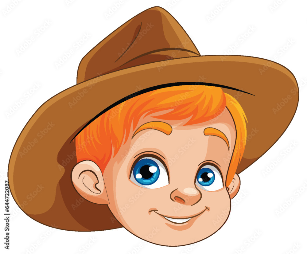 Cute Boy Head with Hat Cute Boy Head with Hat
