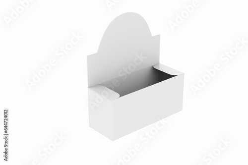 Opened Kraft Box Mockup Isolated On White Background. 3d illustration © Designkida