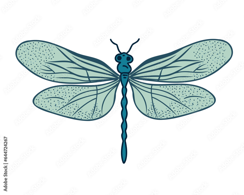 Dragonfly, doodle vector illustration Dragonfly, doodle vector illustration