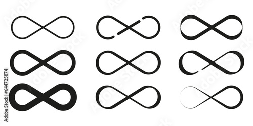 Infinity symbol set. Vector illustration. EPS 10.