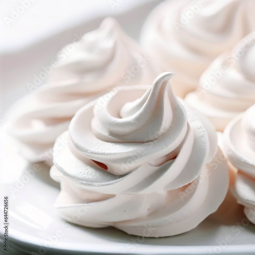 Meringue cookies in white plate