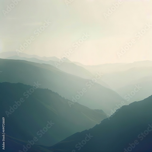 mountain landscape in the pale light of the sun © Moldovan