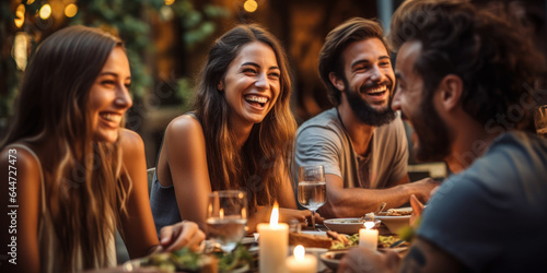 Summer Stories: Friends Bonding Over Dinner at an Open-air Restaurant