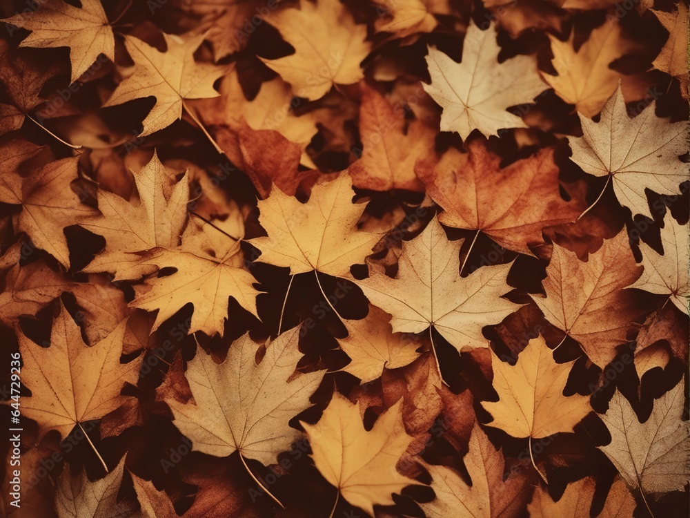 Autumn leaves background. Flat lay, top view Autumn leaves background. Flat lay, top view