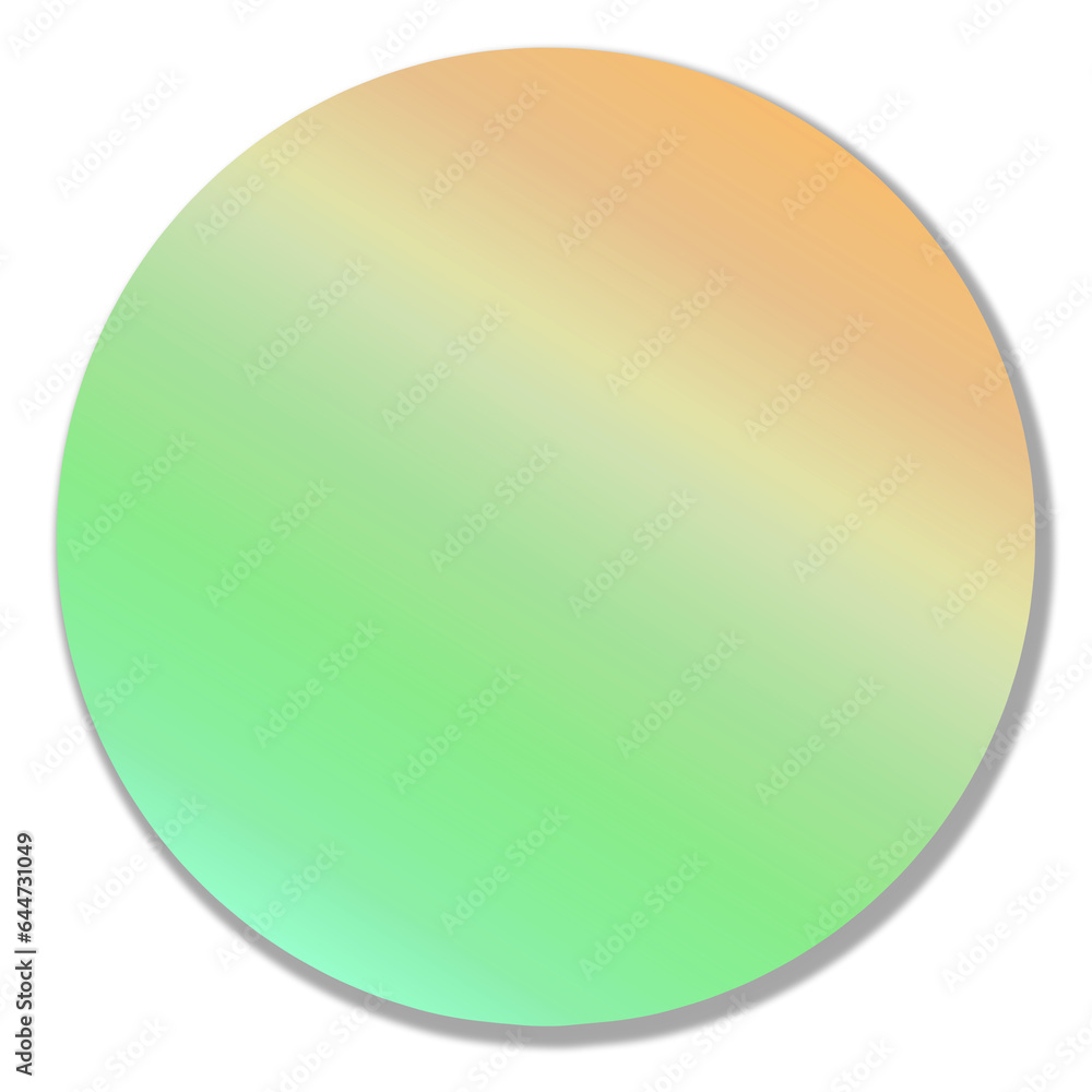 circle green orange gradient color icon background with shadow