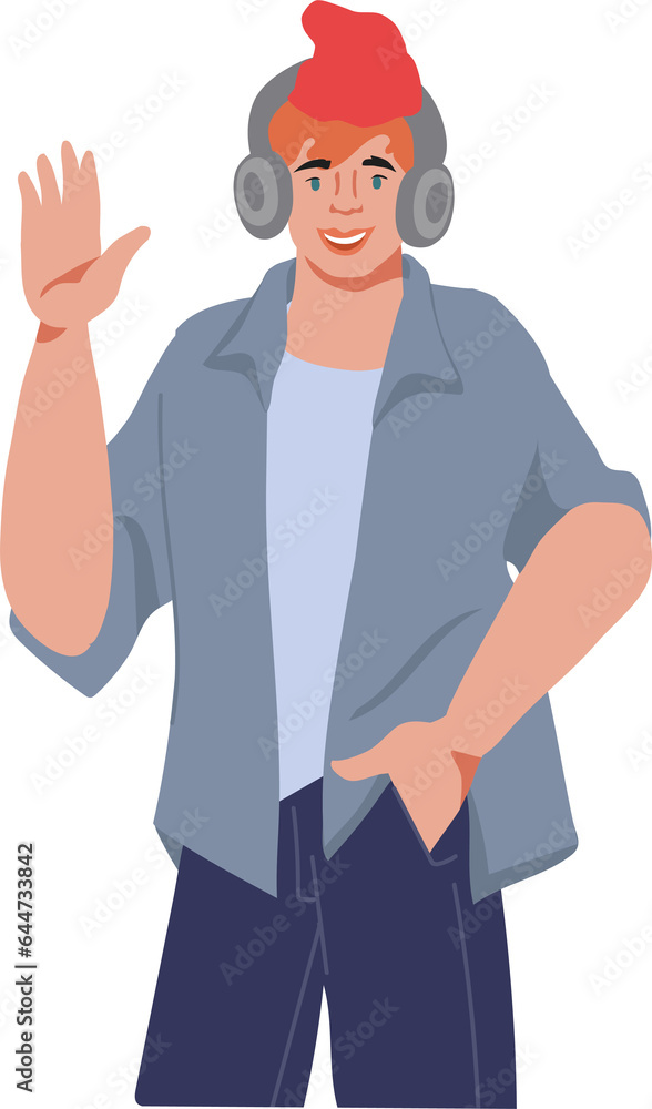 Young smiling man with greeting gesture, standing on a white background, saying hello. Young guy waving hand. Young smiling man with greeting gesture, standing on a white background, saying hello. Young guy waving hand.