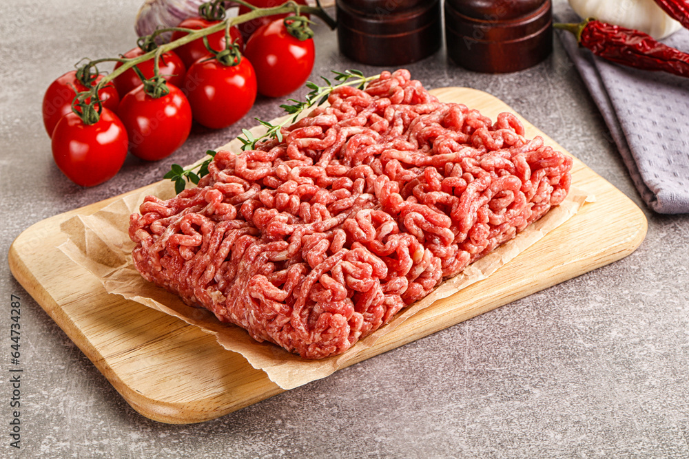 Raw minced beef uncooked meat Raw minced beef uncooked meat