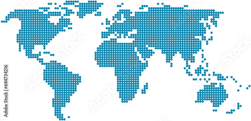 Dots world map on white background  vector illustration.