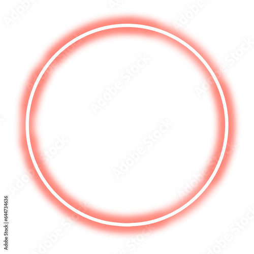 red circle neon frame