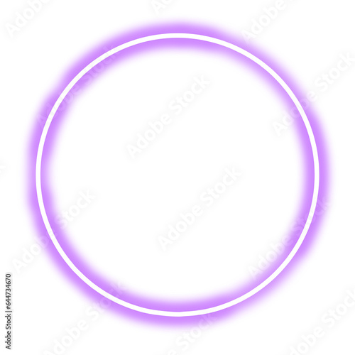 purple circle neon frame