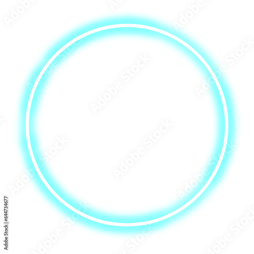 cyan circle neon frame