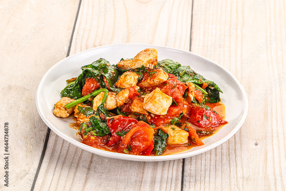 Chicken with tomato and spinach Chicken with tomato and spinach