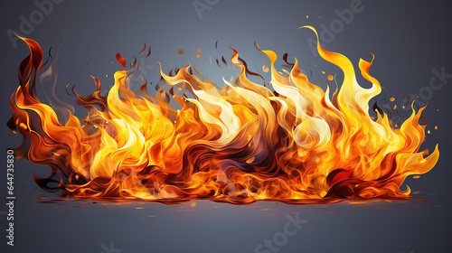 Dynamic and Intense Fire Render with Flames