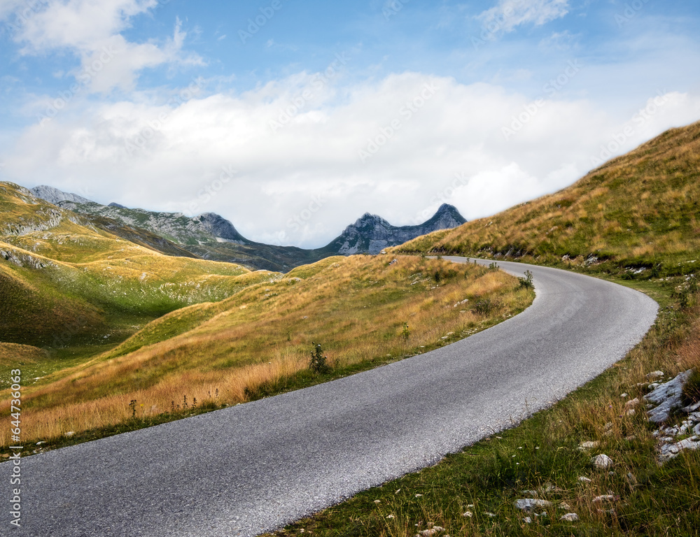 Summer mountain Durmitor panoramic road, Sedlo pass, Montenegro.