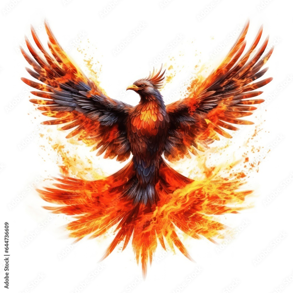Obraz premium phoenix bird with flame around