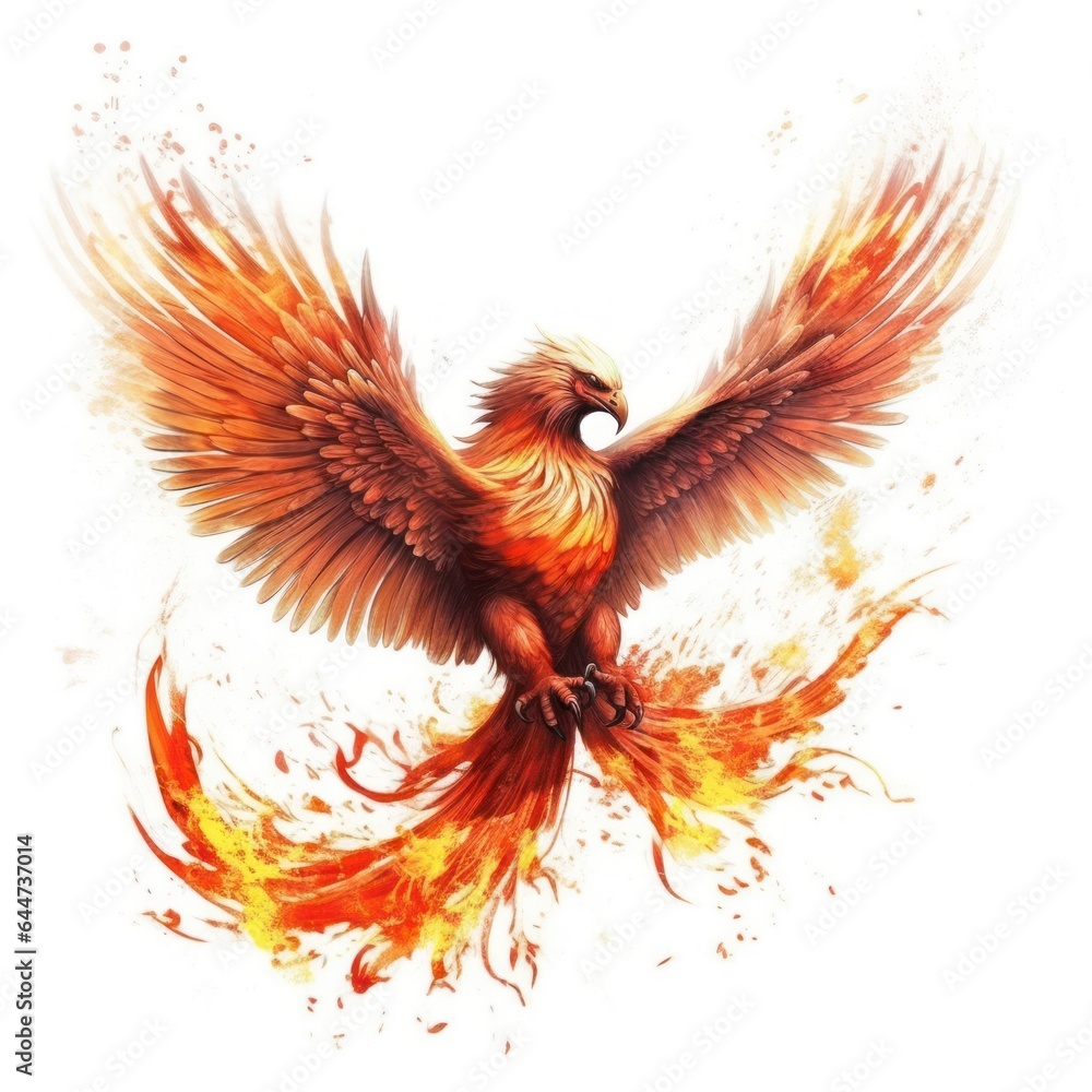 Obraz premium phoenix bird with flame around