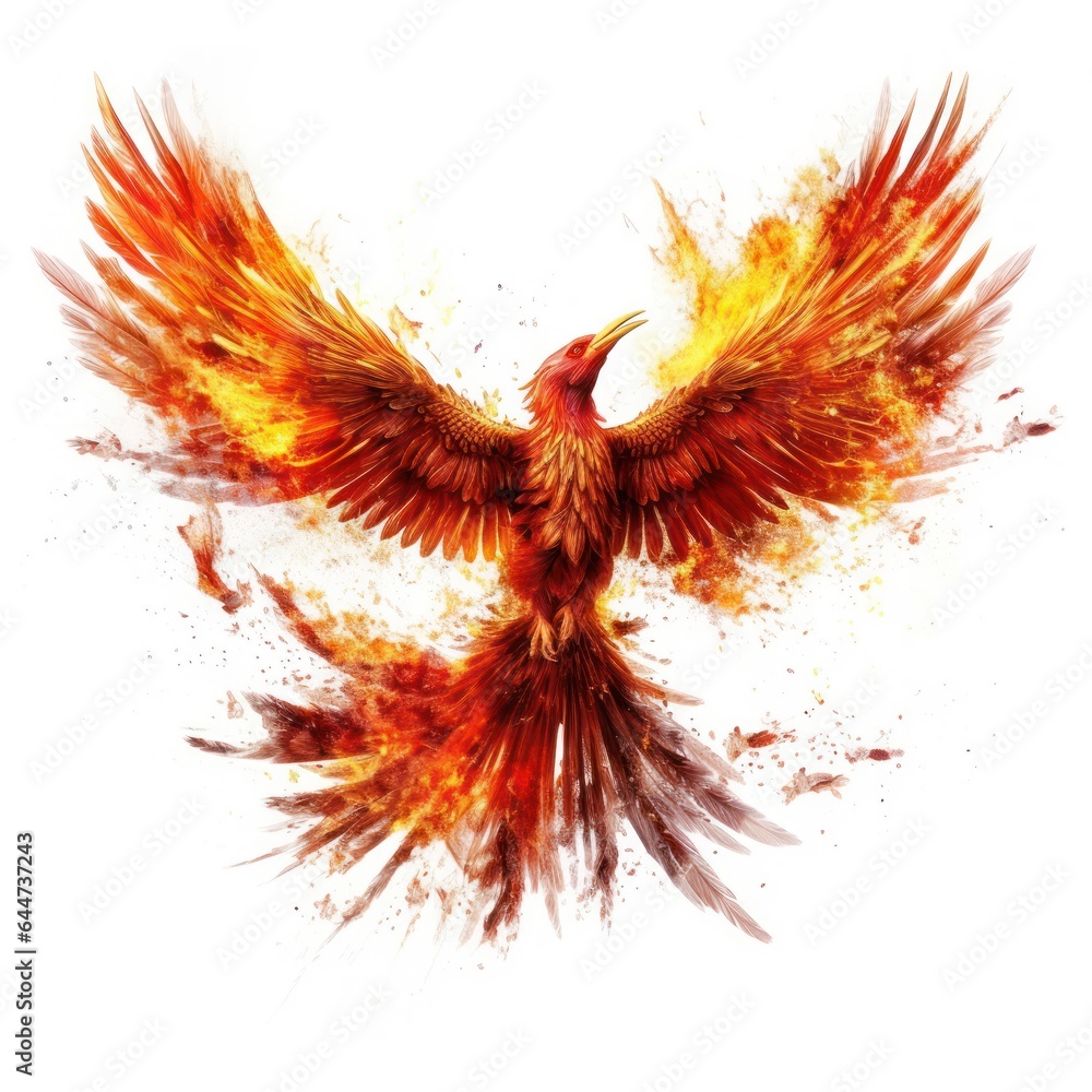 phoenix bird with flame around phoenix bird with flame around
