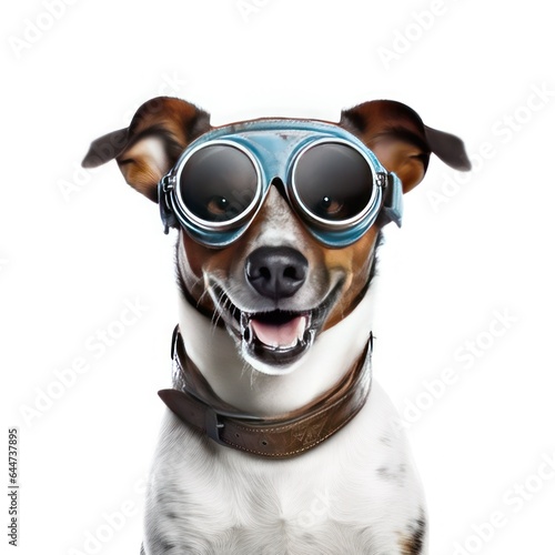 Funny dog close up wear glasses © ArsyaVisual